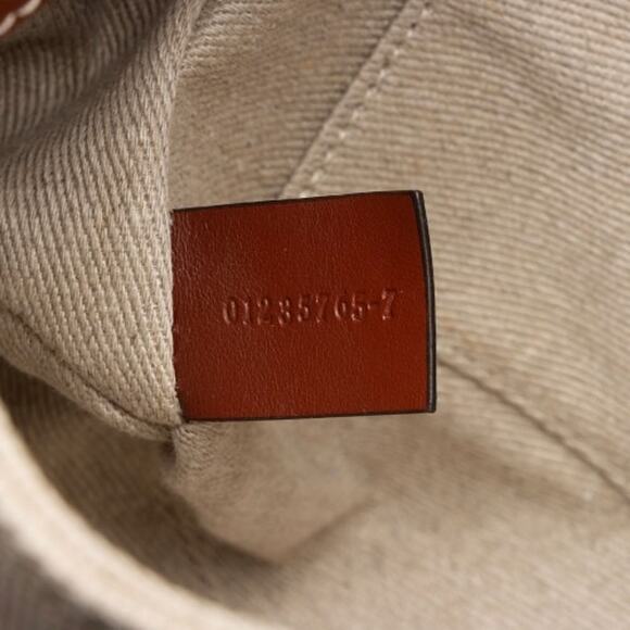 Chloe Small Woody Ribbon Tote With Strap White Brown - Picture 9 of 10